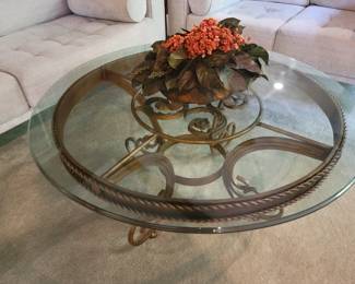 Glass top cocktail table