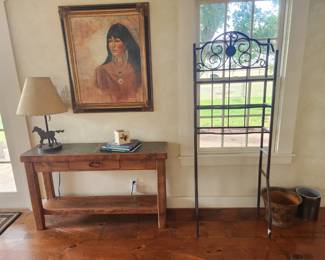 console table, western lamps