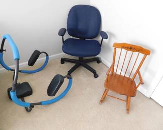 VINTAGE ROCKER, OFFICE CHAIR & AB TRAINER