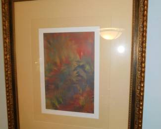 CUSTOM FRAMED ORIGINAL SIGNED ISAACS LITHOGRAPH TITLED "PALM FROND II"