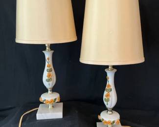 Vintage Porcelain Marble Lamps