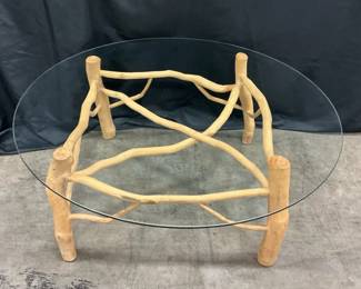 Glasstop Wood Coffee Table