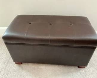 Leatherette Storage Ottoman