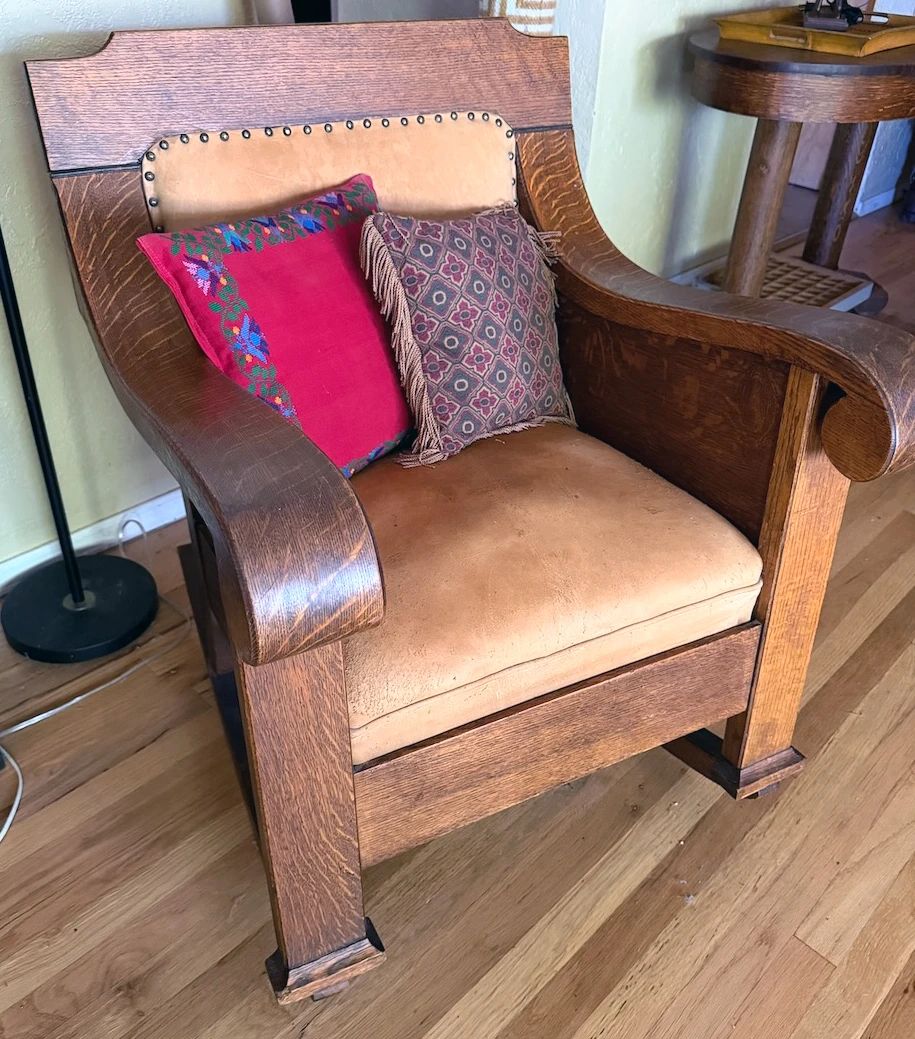 1940s Mission Empire oak rocking chair