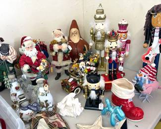 Holiday decor, including Nutcrackers