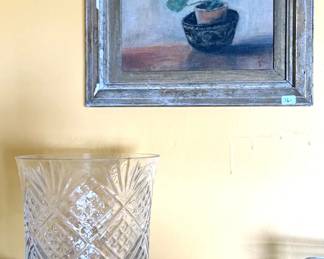 Wall art + cut glass items