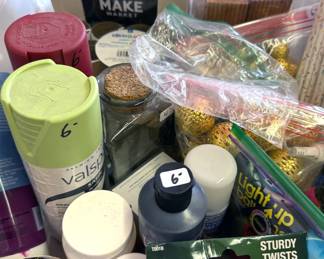 Assorted art supplies