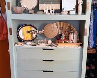 Tall dresser with shelves + drawers