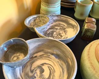 Chip + dip ceramic bowls