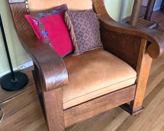 1940s Mission Empire oak rocking chair