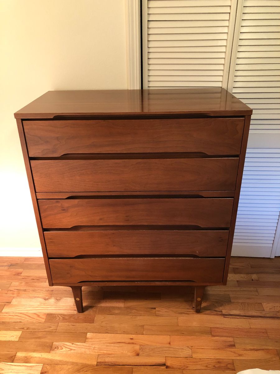 Stanley Distinctive Mid Century Modern Tall Boy Dresser