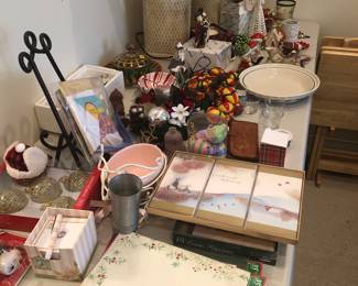 Christmas table with items