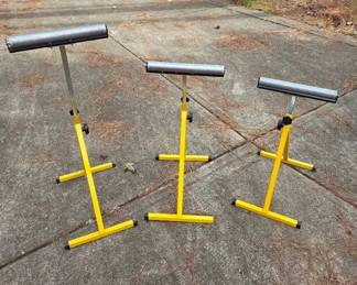 Set Of 3 Adjustable Rolling Support Stands