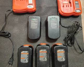 Lot of Black and Decker and Biswaye 18v Lithium Batteries and Chargers 