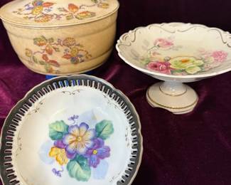 Three Floral China Pieces