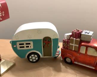Red Pick Up, Camper, North Pole Express Mail Decor