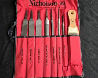 Crescent Nicholson 8 Piece Machinists File Set With Cleaner Card