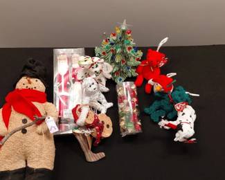 Christmas Decorative Animals, Candles, Tree and Bells