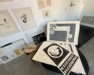various etchings, prints and paintings 