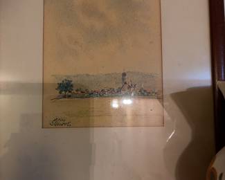 Original watercolor landscape by hand sirwert