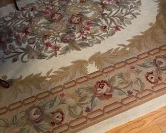 Machine made floral bares rug
