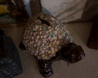 Vintage seashell turtle figurine
