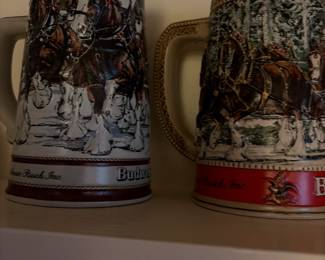 Budweiser Holiday collector beer, Steins