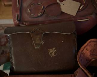 Vintage leather messenger bag