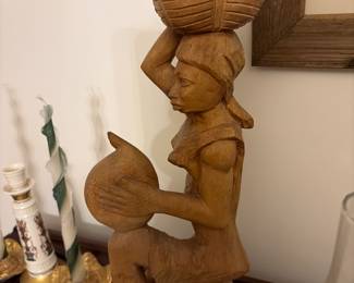 Hand carved Wooden sculpture  Caribbean style