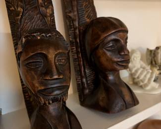 Hand carved wooden bust