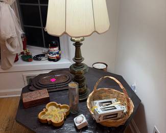 Octagon wooden coffee or accent table mid-century