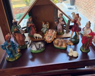Vintage paper maché  nativity