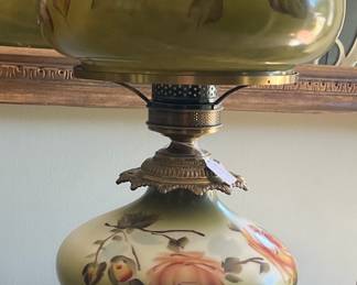 Vintage Antique Hurricane Lamp also known as Gone With the Wind Lamp or Parlor Lamp.