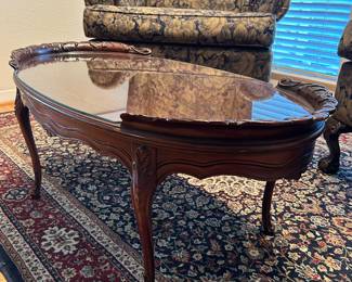Glass top coffee table