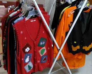 Ugly Christmas and Halloween sweaters and costumes