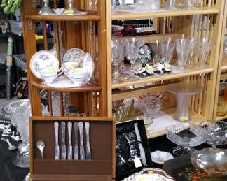 Silver plate service ware and other great items for your home.
