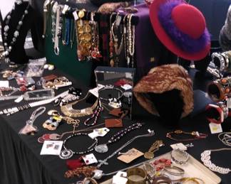 Costume jewelry and vintage hats