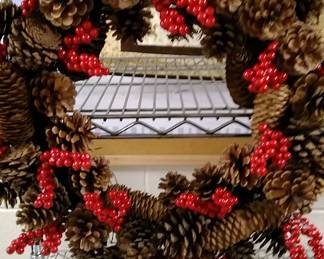 Pine cone and berry wreath