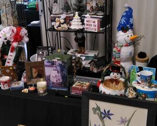 Christmas decorations and art work.