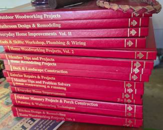 Collection of classic hardcover guides covering woodworking, remodeling, plumbing, masonry, and more. Great resource for DIY enthusiasts and collectors of vintage how-to manuals.