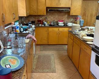 vintage dishes and cooking items