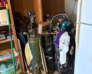 vintage golf clubs and bags