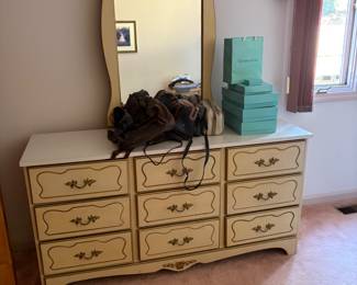 dresser and mirror and matching nightstand