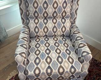Elm Lane Blue Diamond Recliner $350.00. 29”w 32”d 38.5” t