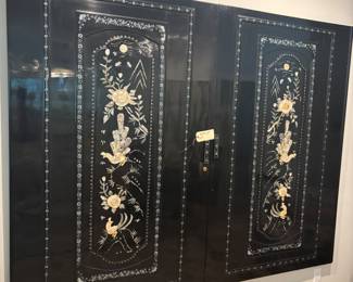 Pair of Black lacquer with mother of pearl Japanese Doors $900.00 pair
43” w 68” t