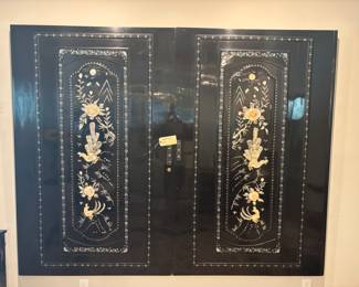 Pair of Black lacquer with mother of pearl Japanese Doors $900.00 pair
43” w 68” t