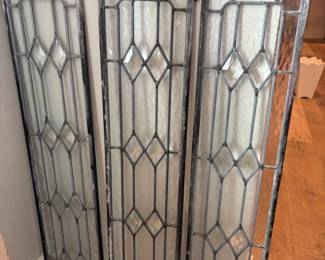 Leaded glass window panels $150.00 each 7”x 33.5”