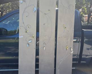 3 decorated cloth panels $20 each
15.5”w 92” t