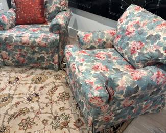 Floral club chairs by Temple $500.00 pair
37”w 32”d 31”t