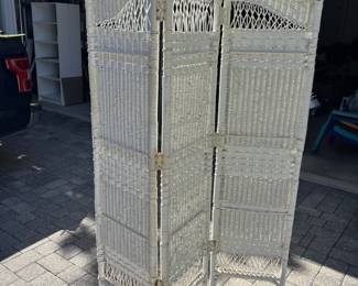 3 piece white wicker room divider $150.00.